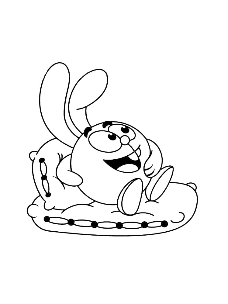 Krash is lying down coloring page