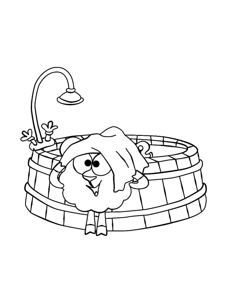 Wally after shower coloring page