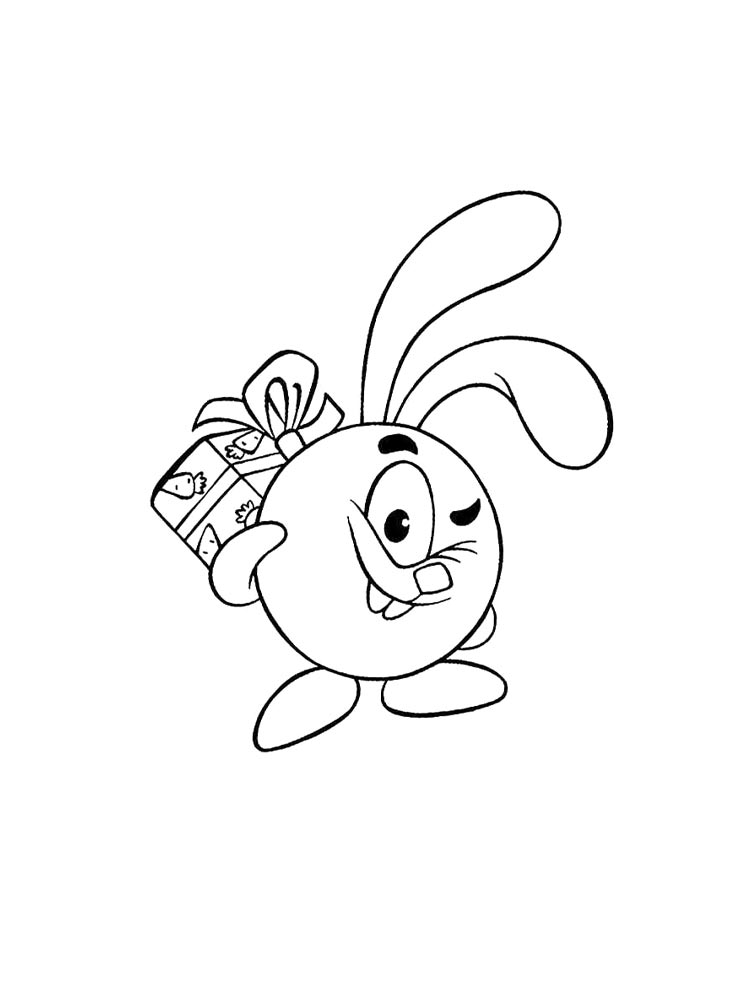 Krash with a gift coloring page
