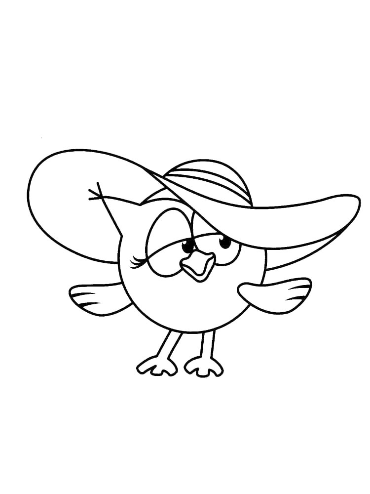 Olga in a hat coloring page