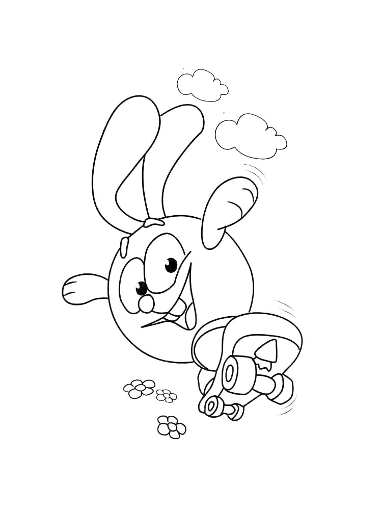 Crash on a skateboard coloring page