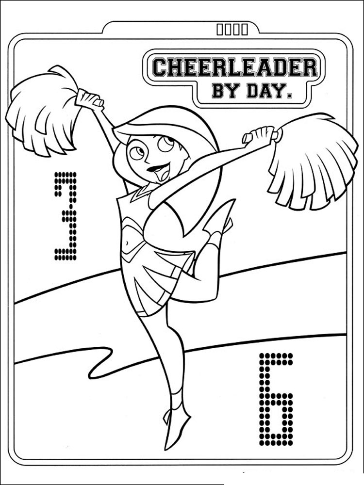 Kim Possible cheerleader coloring page