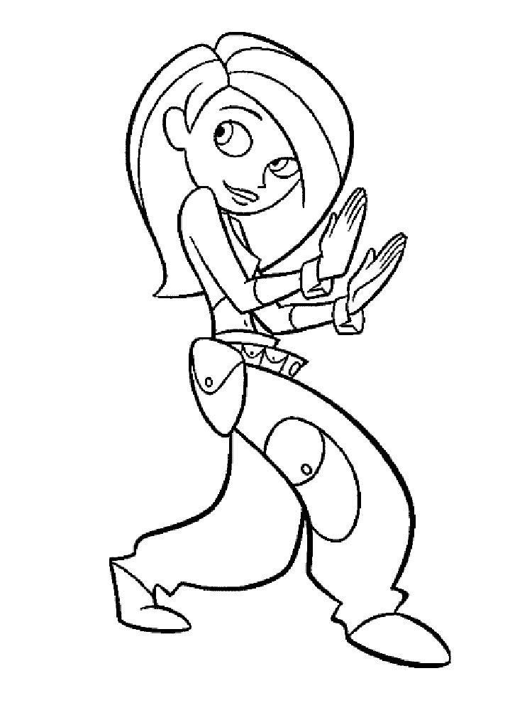 Kim Possible in a stand coloring page