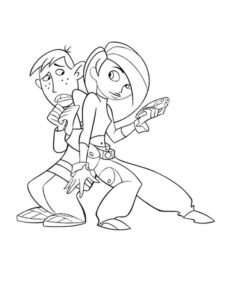 Kim Possible and Ron Stoppable coloring page