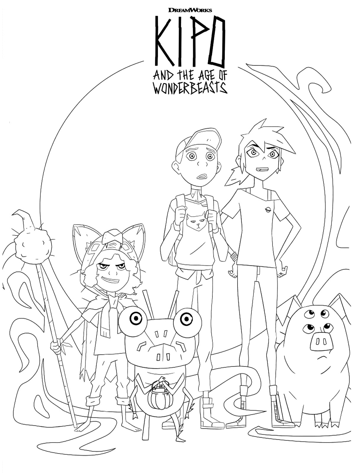 Kipo’s Group coloring page