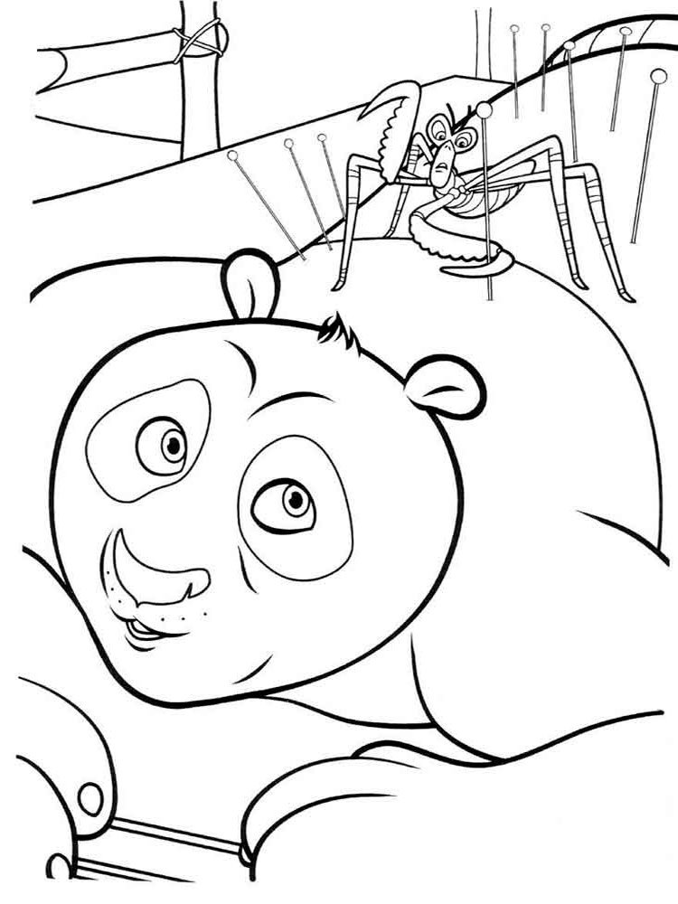 Mantis and Po coloring page