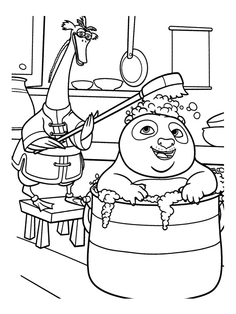 Mr. Ping and Po coloring page