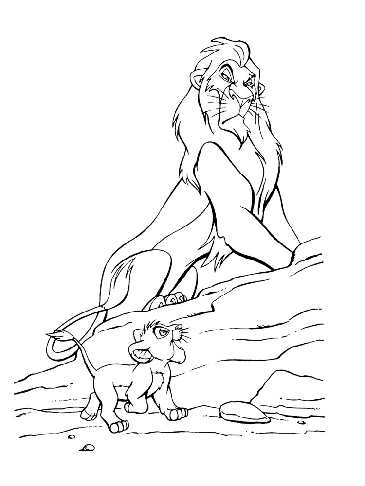 Scar and Simba coloring page