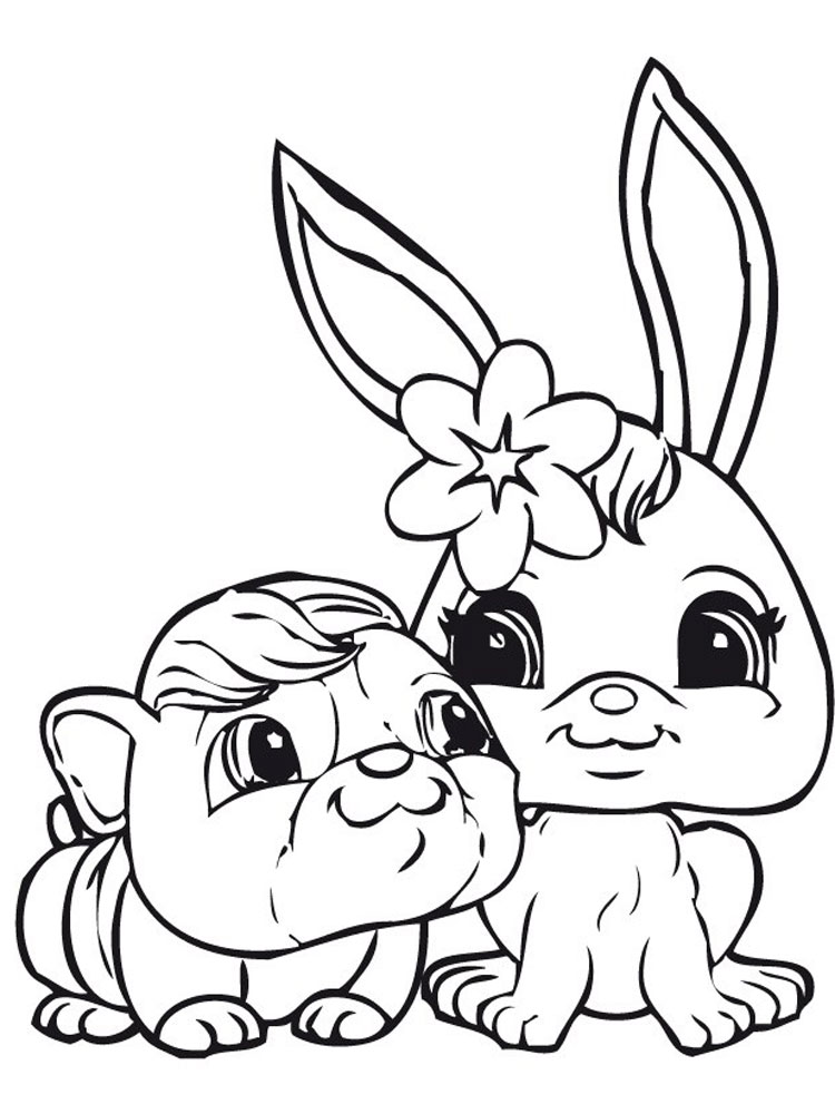 Dog and Bunny coloring page