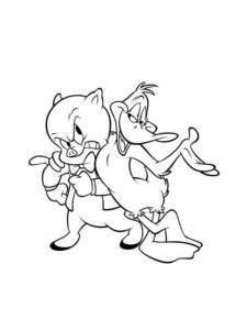 Daffy Duck and Porky Pig coloring page