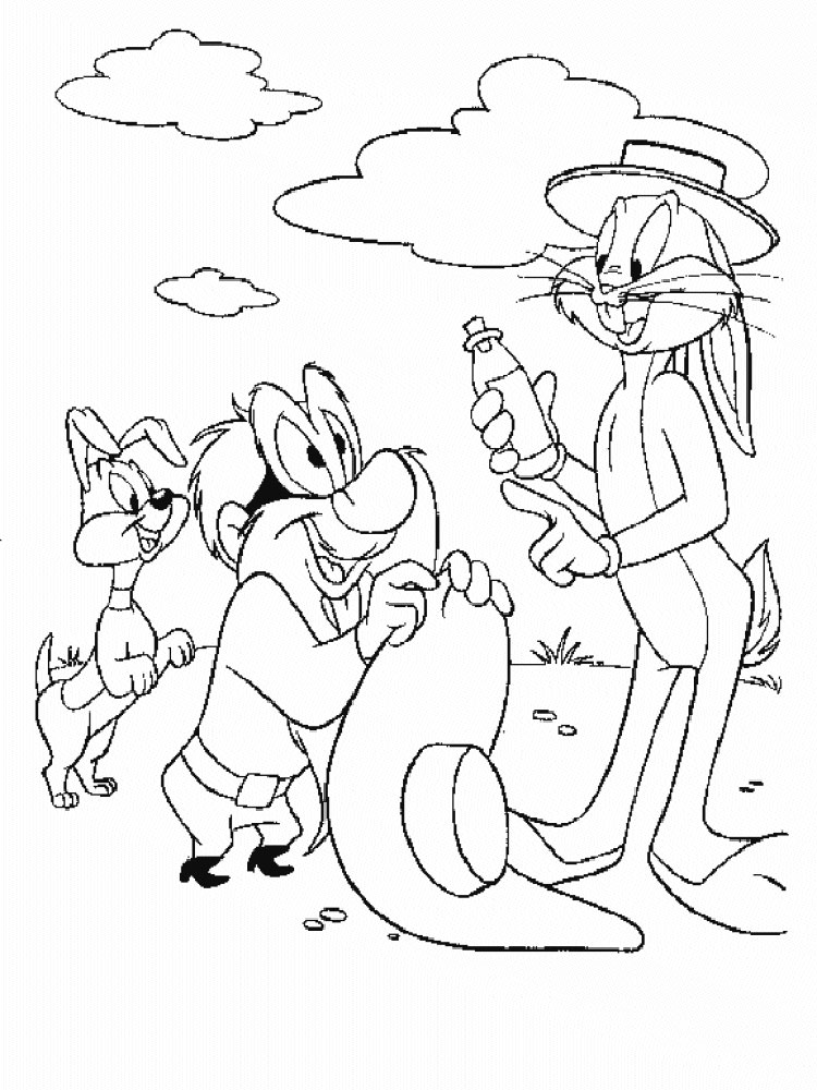 Yosemite Sam and Bugs Bunny coloring page