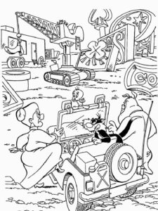 Sylvester and Granny coloring page
