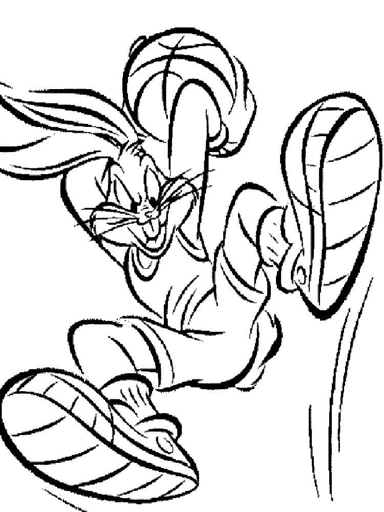 Bugs Bunny basketball player coloring page