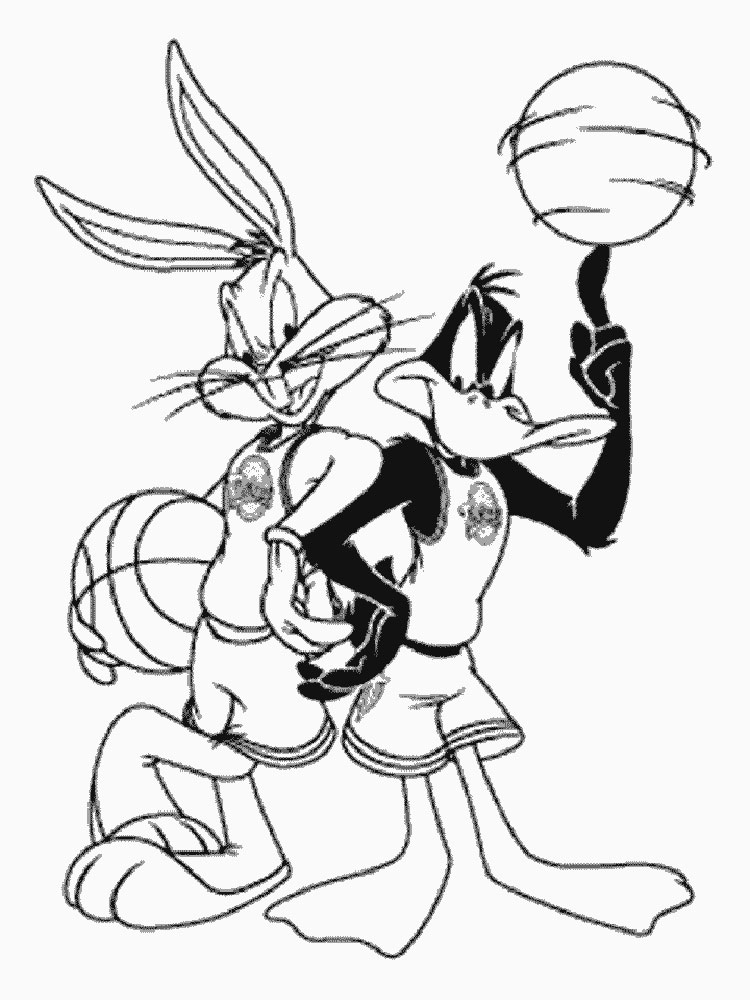 Bugs Bunny and Daffy Duck coloring page