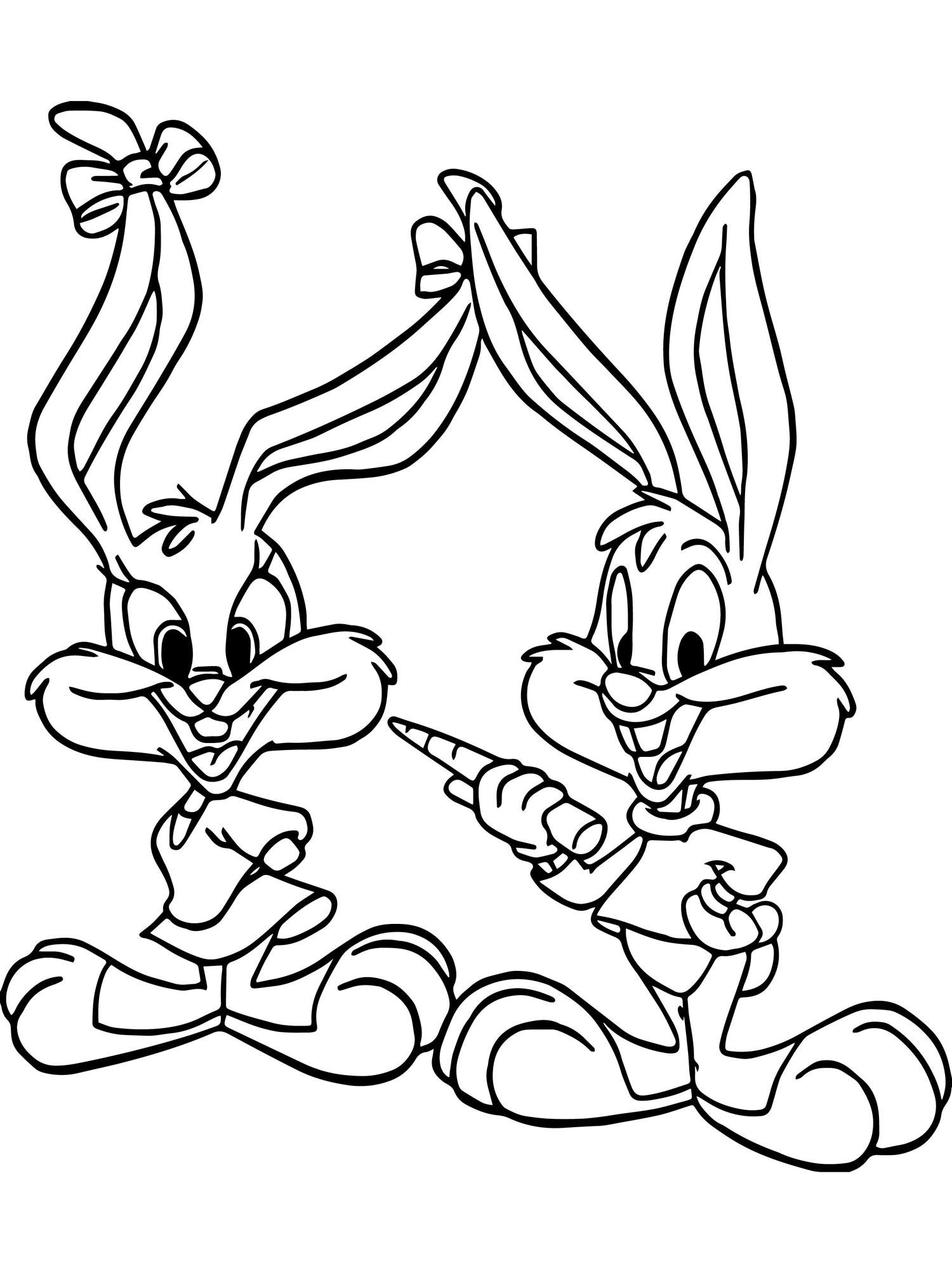 Little Bugs and Lola Bunny coloring page