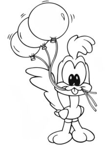 Little Road Runner with Balloons coloring page