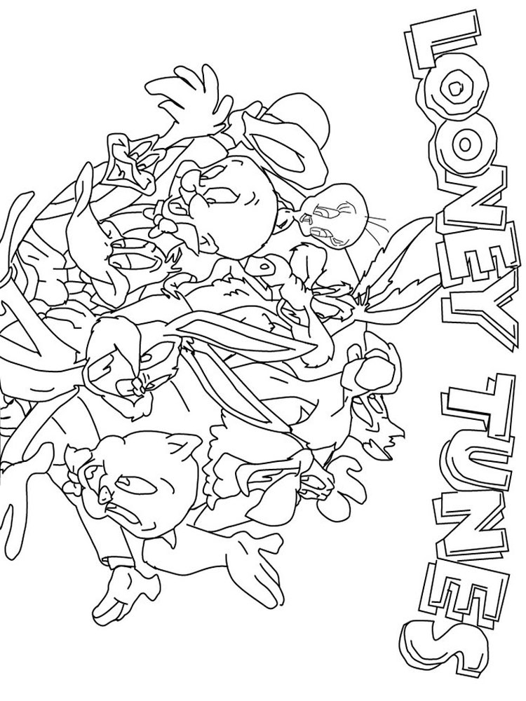 Amazing Looney Tunes characters coloring page