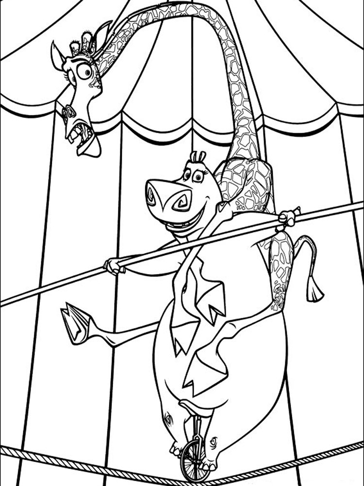 Gloria and Melman coloring page