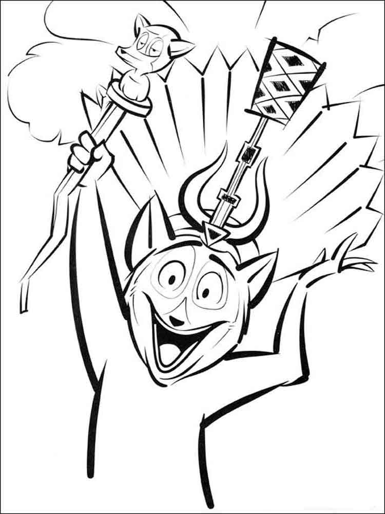 Happy King Julien coloring page