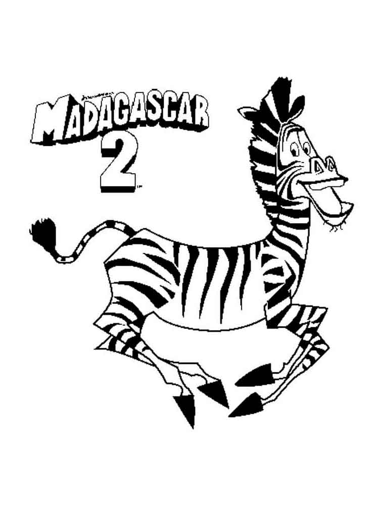Marty from Madagascar 2 coloring page