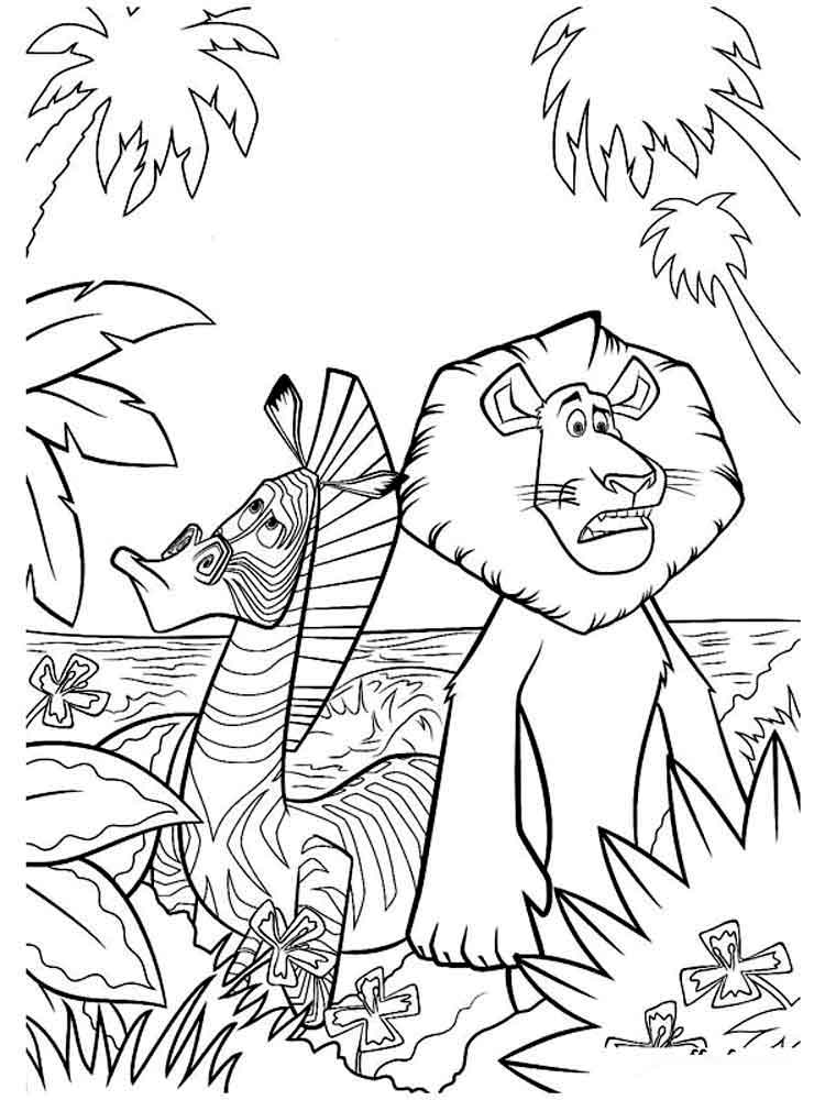 Marty and Alex are lost coloring page