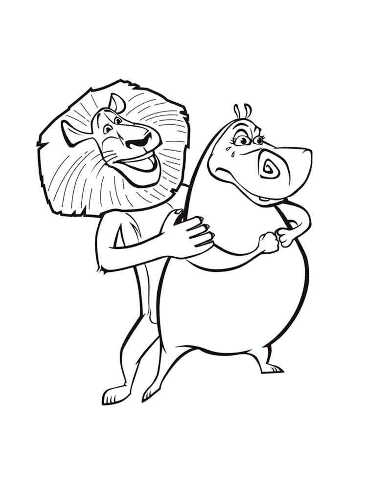 Alex with Gloria coloring page