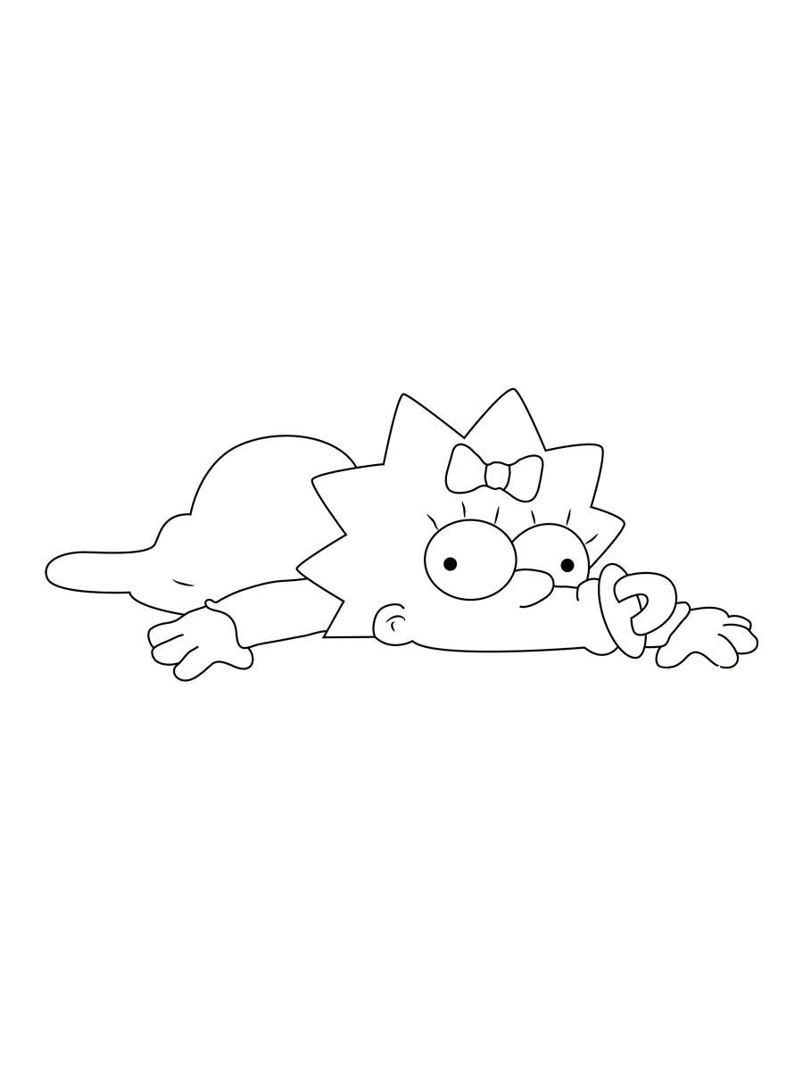 Maggie lies coloring page