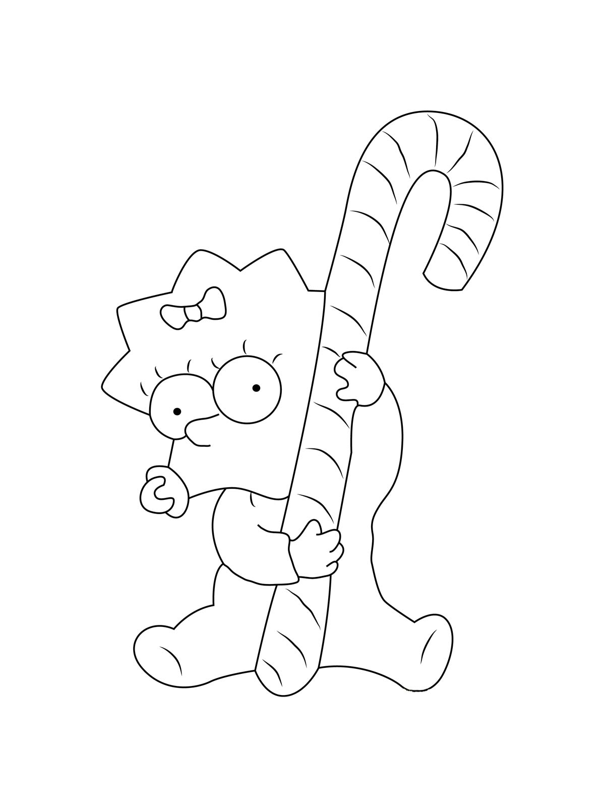 Maggie with candy coloring page