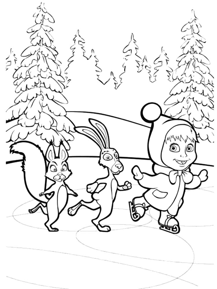 Masha and the Bear 101 coloring page