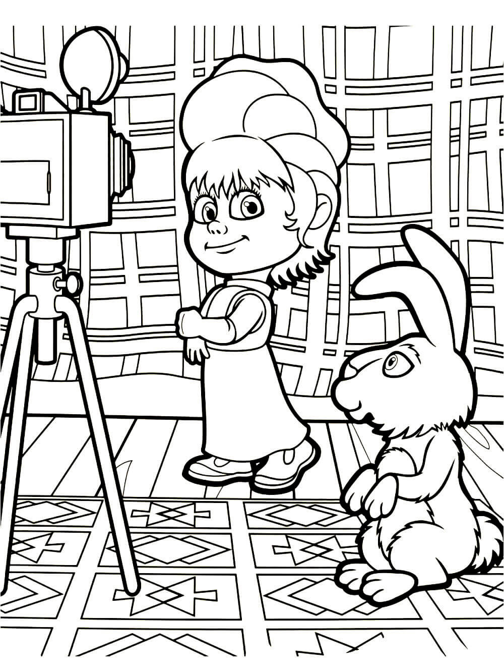 Masha and the Bear 3 coloring page