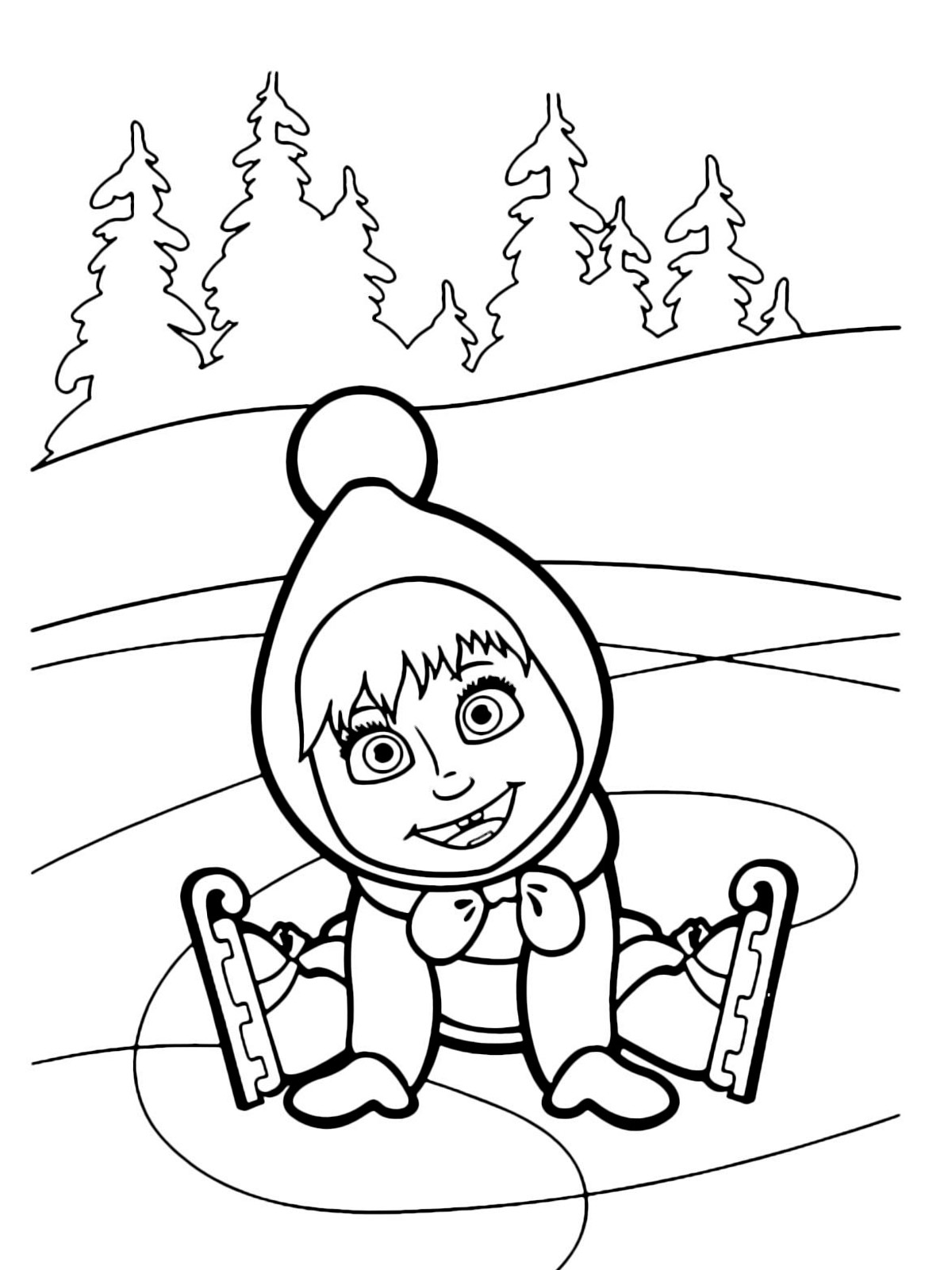 Masha and the Bear 32 coloring page