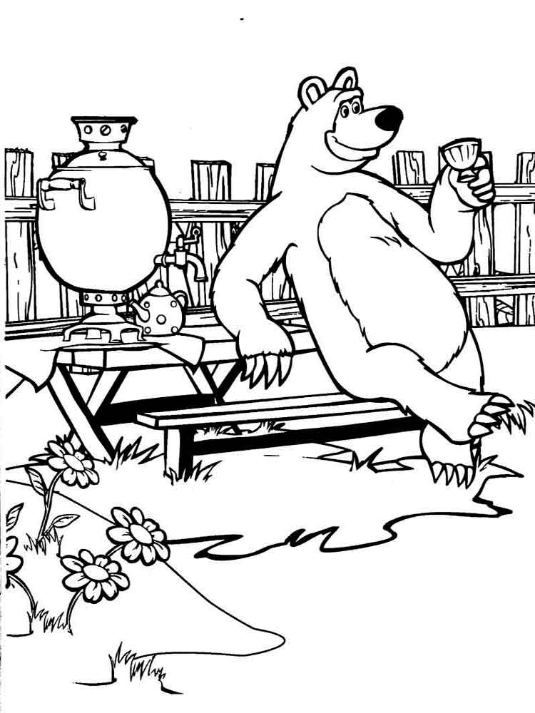 Masha and the Bear 70 coloring page