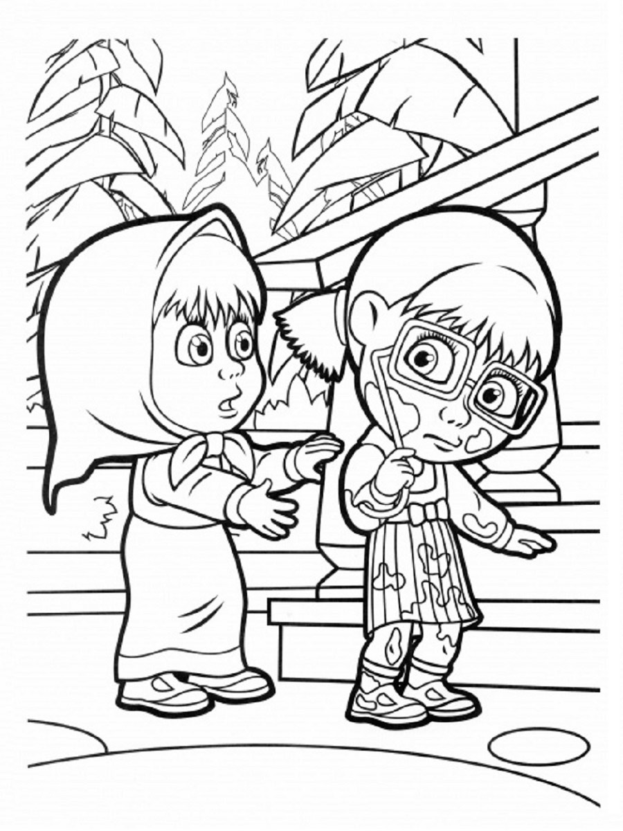 Masha and the Bear 9 coloring page