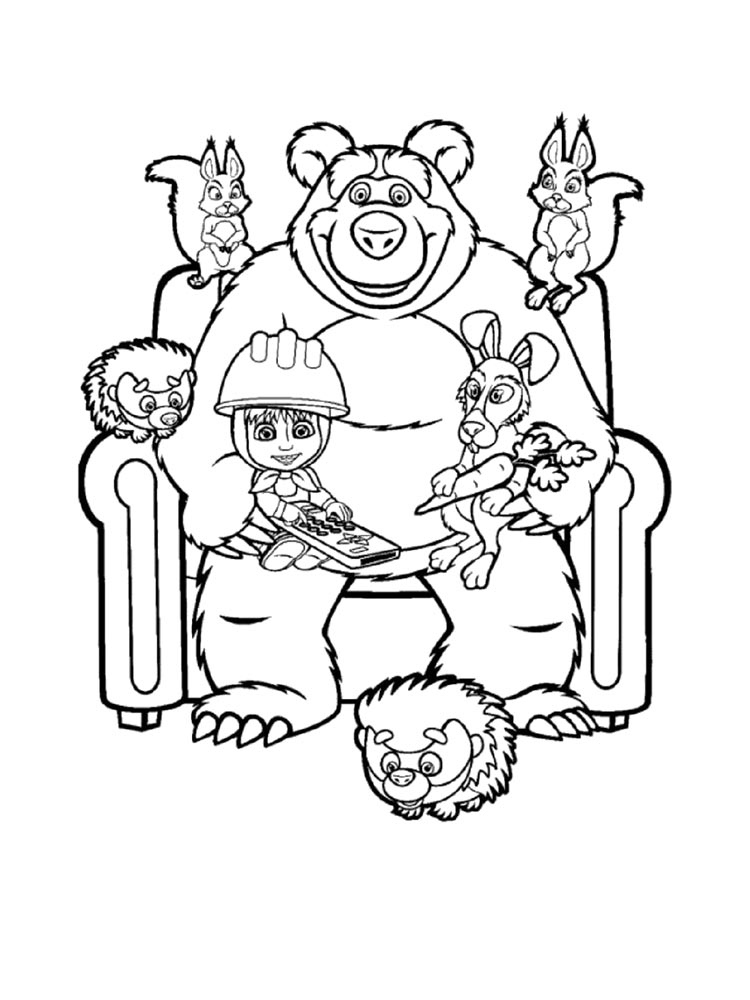 Masha and the Bear 91 coloring page