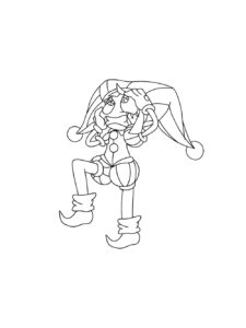 Clown Pomni coloring page