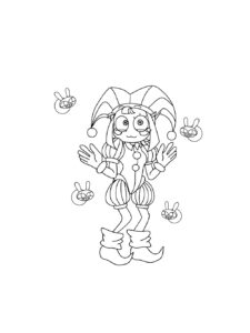 Happy Pomni coloring page