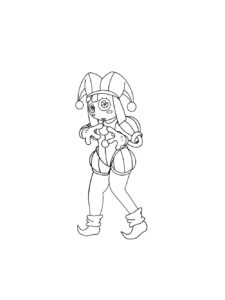 Sad Pomni coloring page