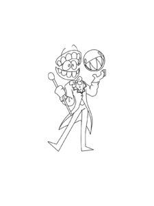 Caine and Bubble coloring page