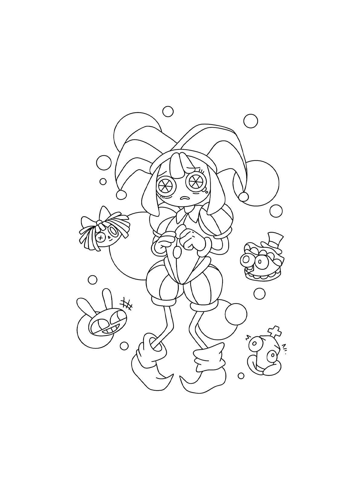 Amazing Pomni coloring page