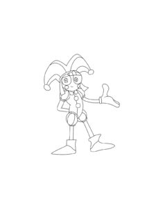 Pomni Clown coloring page