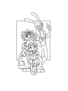 Ragatha, Pomni and Jax coloring page