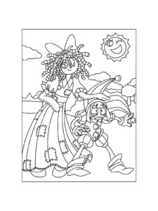 Ragatha and Pomni coloring page