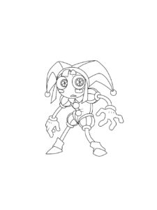 Cute Pomni coloring page