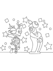 Zooble and Kinger coloring page
