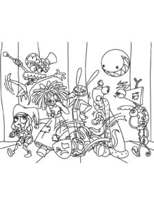 Cartoon The Amazing Digital Circus coloring page