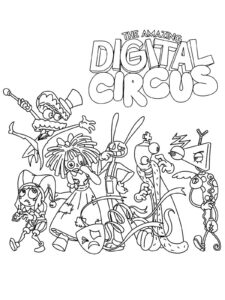 All Characters The Amazing Digital Circus coloring page