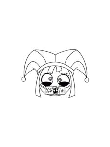 Face Pomni coloring page