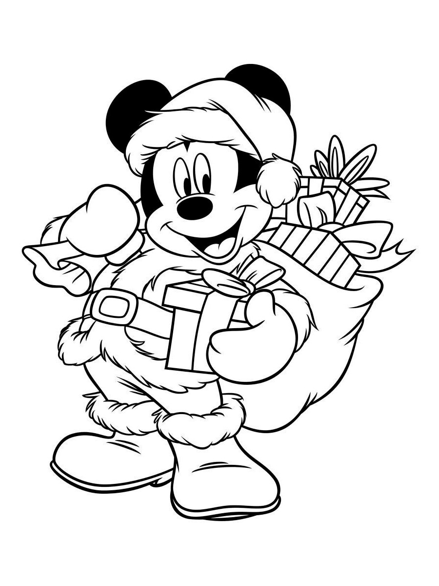 Santa Mickey Mouse coloring page