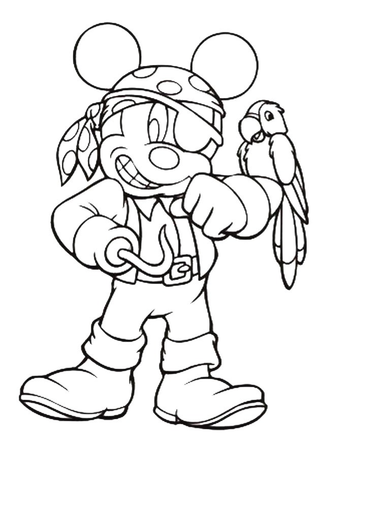 Pirate Mickey Mouse coloring page