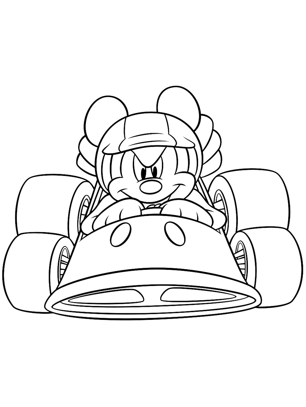 Mickey Mouse pilot F1 coloring page